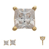 14Kt Yellow Gold M0.8 Internally Threaded 4-Prong Princess Cut Gem Top