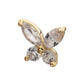 14Kt Yellow Gold M0.8 Internally Threaded Butterfly Prong Set Gem Top