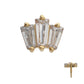 14Kt Yellow Gold M0.8 Internally Threaded Prong Set Triple Baguette Cluster Top