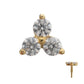 14Kt Yellow Gold M0.8 Internally Threaded Prong Set Trinity Round Gem Top