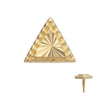 14Kt Yellow Gold M0.8 Internally Threaded Milgrain Edge Corrugated Triangle Top