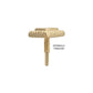 14Kt Yellow Gold M0.8 Internally Threaded Milgrain Edge Corrugated Triangle Top