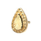 14Kt Yellow Gold M0.8 Internally Threaded Milgrain Edge Corrugated Teardrop Top
