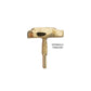 14Kt Yellow Gold M0.8 Internally Threaded Milgrain Edge Corrugated Teardrop Top
