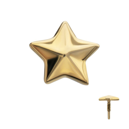 14Kt Yellow Gold M0.8 Internally Threaded Nautical Star Top