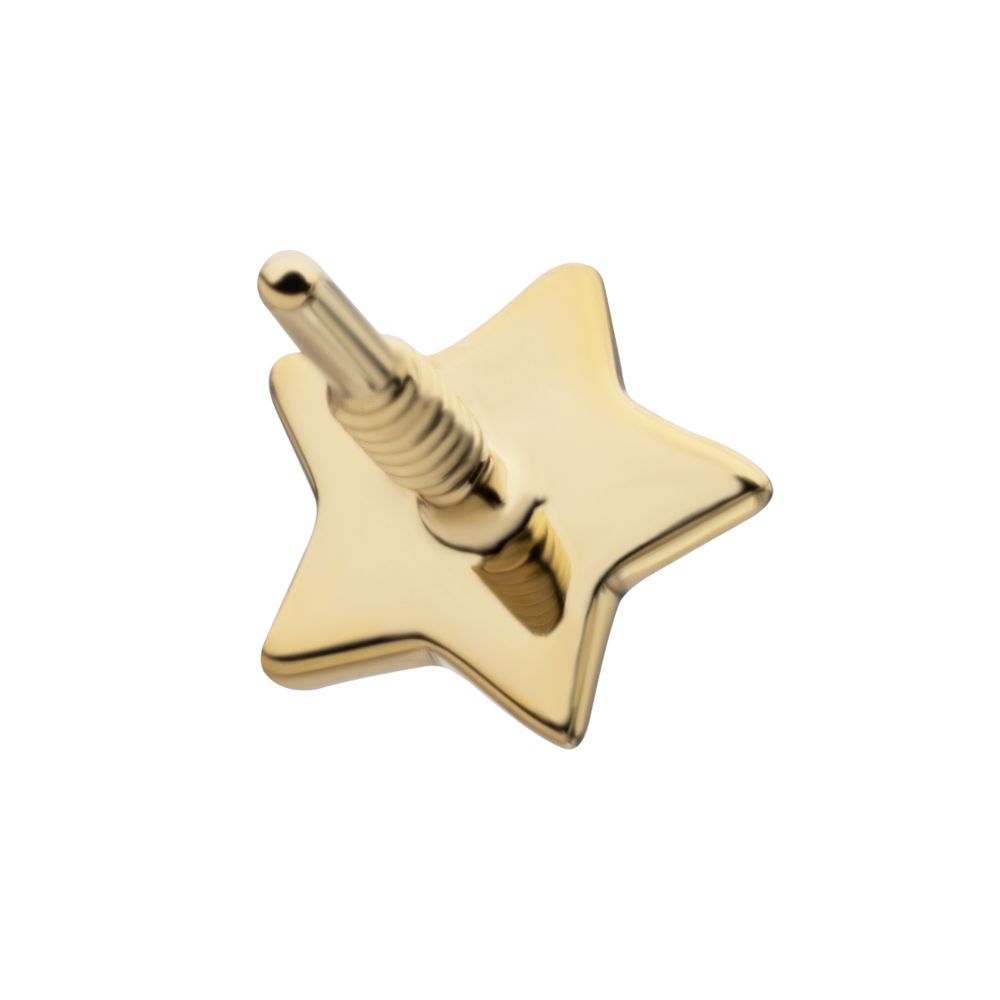 14Kt Yellow Gold M0.8 Internally Threaded Nautical Star Top