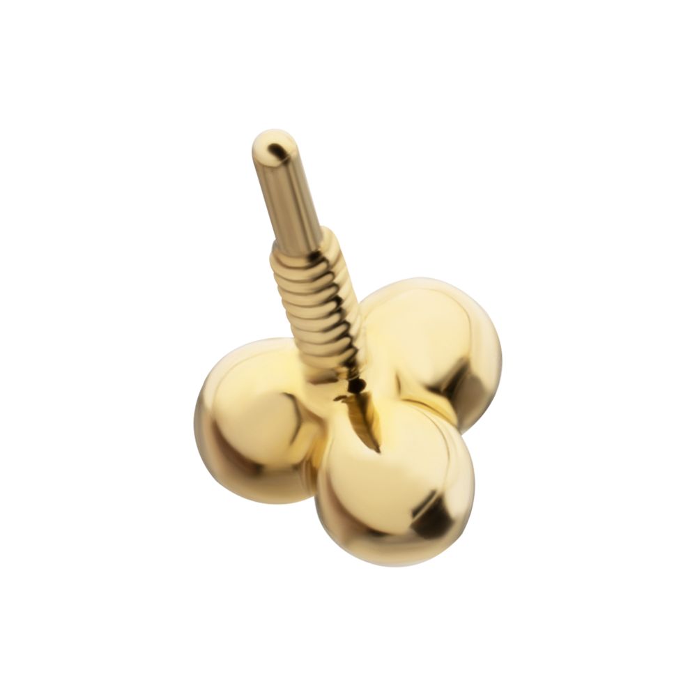 14Kt Yellow Gold M0.8 Internally Threaded Trinity Ball Top