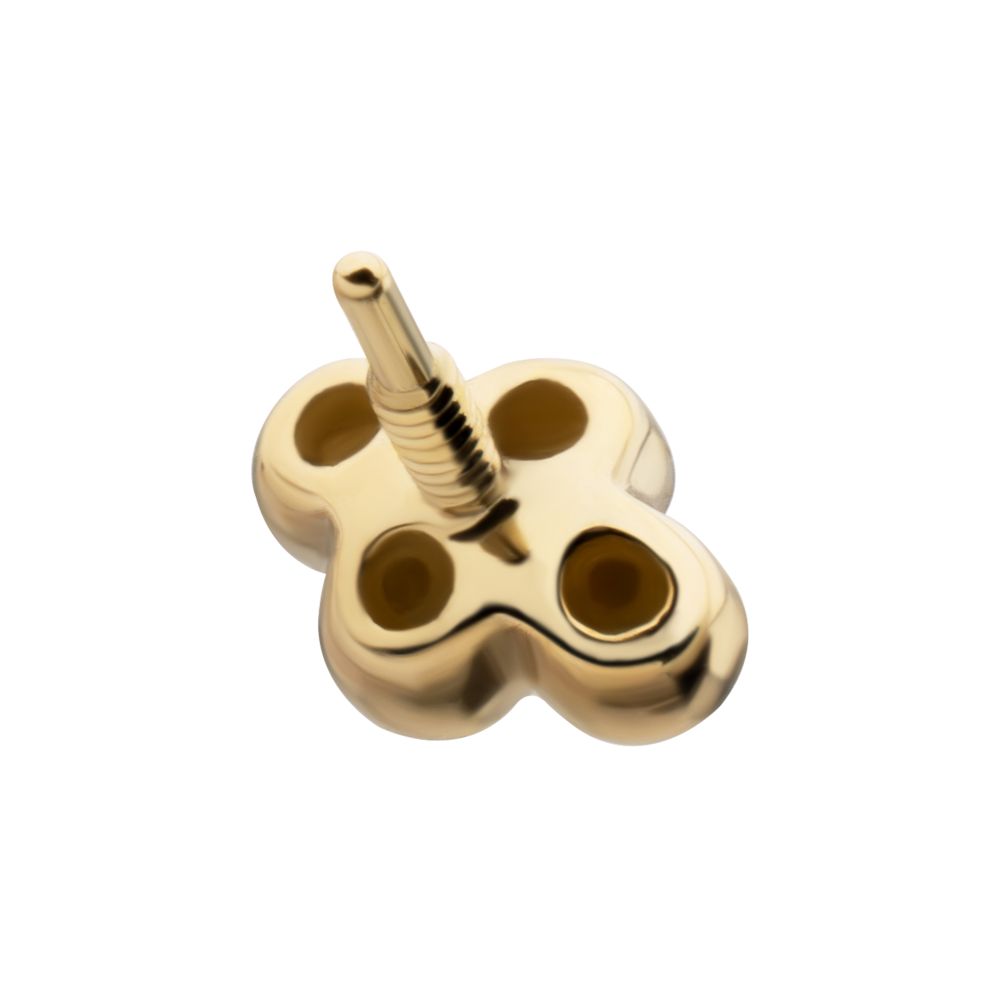 14Kt Yellow Gold M0.8 Internally Threaded 4-Bead Top