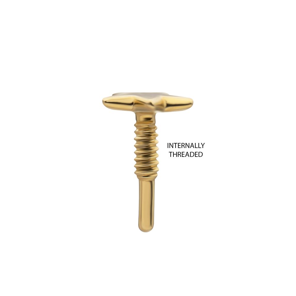 14Kt Yellow Gold M0.8 Internally Threaded Star Top