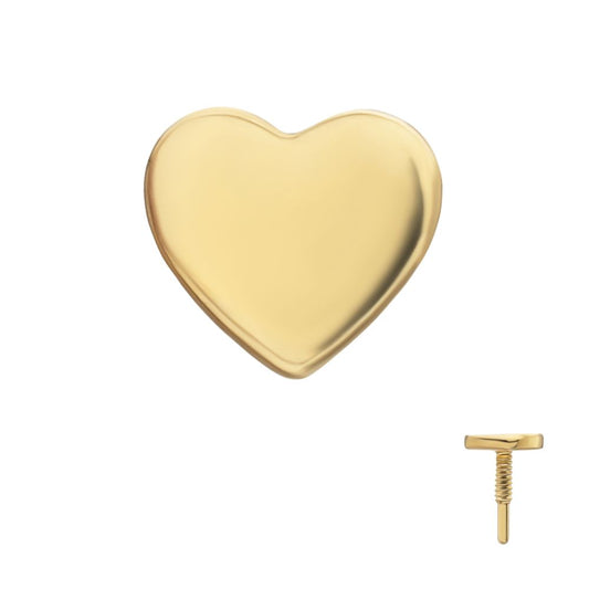 14Kt Yellow Gold M0.8 Internally Threaded Heart Top