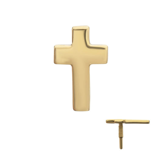 14Kt Yellow Gold M0.8 Internally Threaded Cross Top