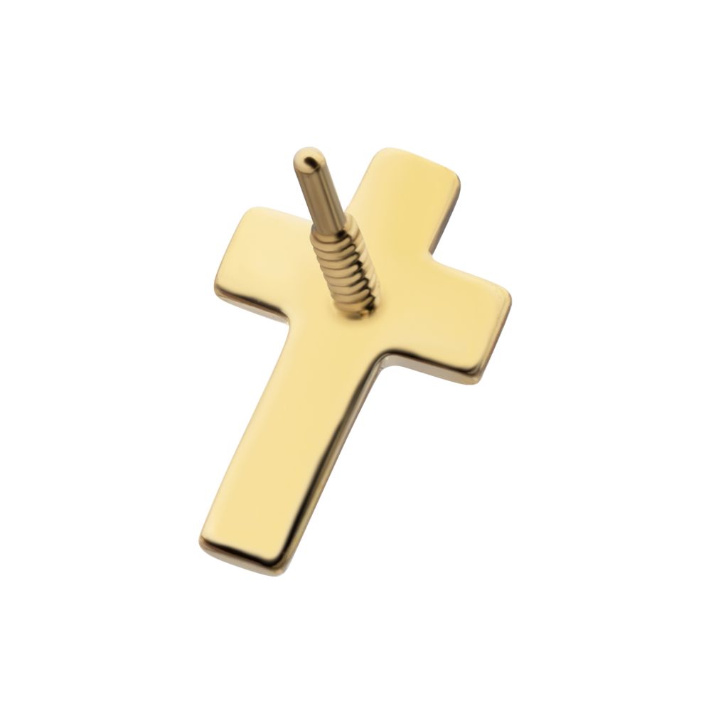 14Kt Yellow Gold M0.8 Internally Threaded Cross Top