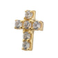 14Kt Yellow Gold M0.8 Internally Threaded Pave Gem Cross Top