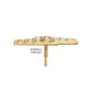14Kt Yellow Gold M0.8 Internally Threaded Pave Gem Lightning Bolt Top