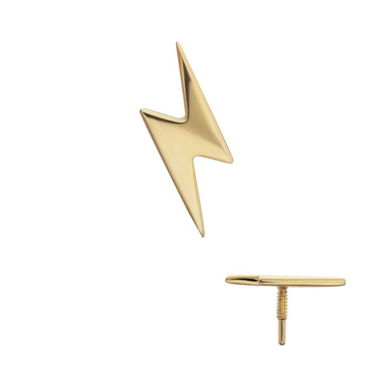 14Kt Yellow Gold M0.8 Internally Threaded Lightning Bolt Top