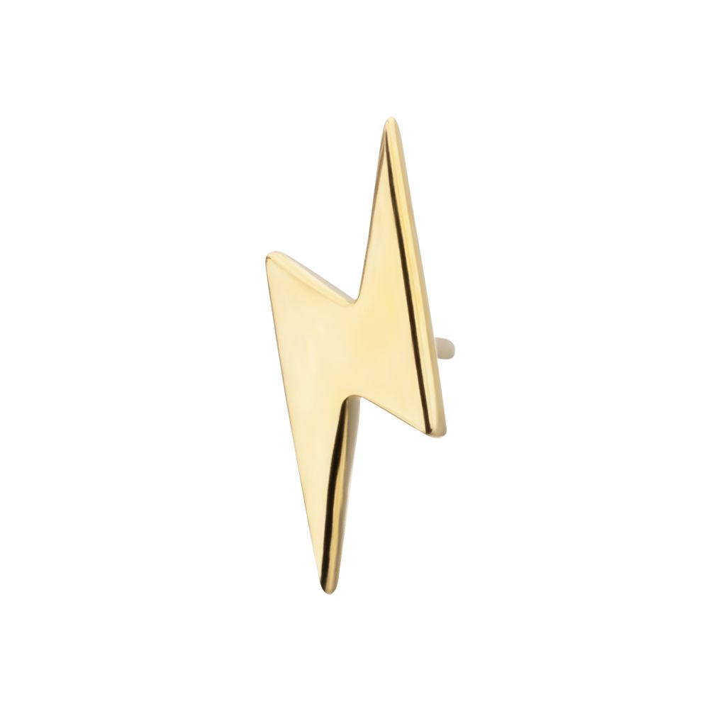 14Kt Yellow Gold M0.8 Internally Threaded Lightning Bolt Top