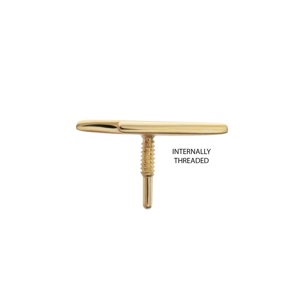 14Kt Yellow Gold M0.8 Internally Threaded Lightning Bolt Top