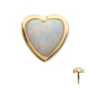 14Kt Yellow Gold M0.8 Internally Threaded Bezel Set Heart Opal Top