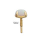 14Kt Yellow Gold M0.8 Internally Threaded 4-Prong Round Opal Top