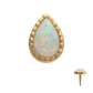 14Kt Yellow Gold M0.8 Internally Threaded Milgrain Edge Teardrop Opal Top
