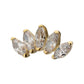 14Kt Yellow Gold M0.8 Internally Threaded Five-Gem Fan Marquise Cluster Top