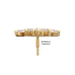 14Kt Yellow Gold M0.8 Internally Threaded Five-Gem Fan Marquise Cluster Top