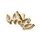 14Kt Yellow Gold M0.8 Internally Threaded Five-Gem Fan Marquise Cluster Top