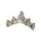 14Kt Yellow Gold M0.8 Internally Threaded Teardrop 5-Cluster Top