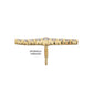14Kt Yellow Gold M0.8 Internally Threaded Curved 9-Gem Bar Top