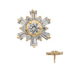 14Kt Yellow Gold M0.8 Internally Threaded Radiant Flare Cluster Top