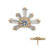 14Kt Yellow Gold M0.8 Internally Threaded Sunray Cluster Top