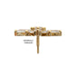 14Kt Yellow Gold M0.8 Internally Threaded Sunray Cluster Top