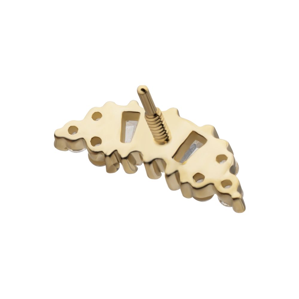 14Kt Yellow Gold M0.8 Internally Threaded Crown Baguette Cluster Top