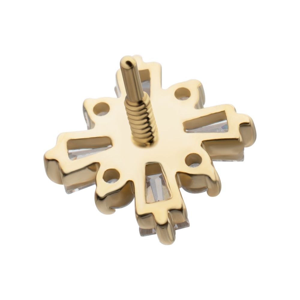 14Kt Yellow Gold M0.8 Internally Threaded Celestial Cluster Top