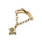 14Kt Yellow Gold M0.8 Internally Threaded Curved Bar Top with 4-Prong Gem Chain Dangle