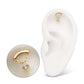 14Kt Yellow Gold M0.8 Internally Threaded Curved Bar Top with 4-Prong Gem Chain Dangle
