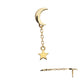 14Kt Yellow Gold M0.8 Internally Threaded Crescent Moon Top with Dangle Star