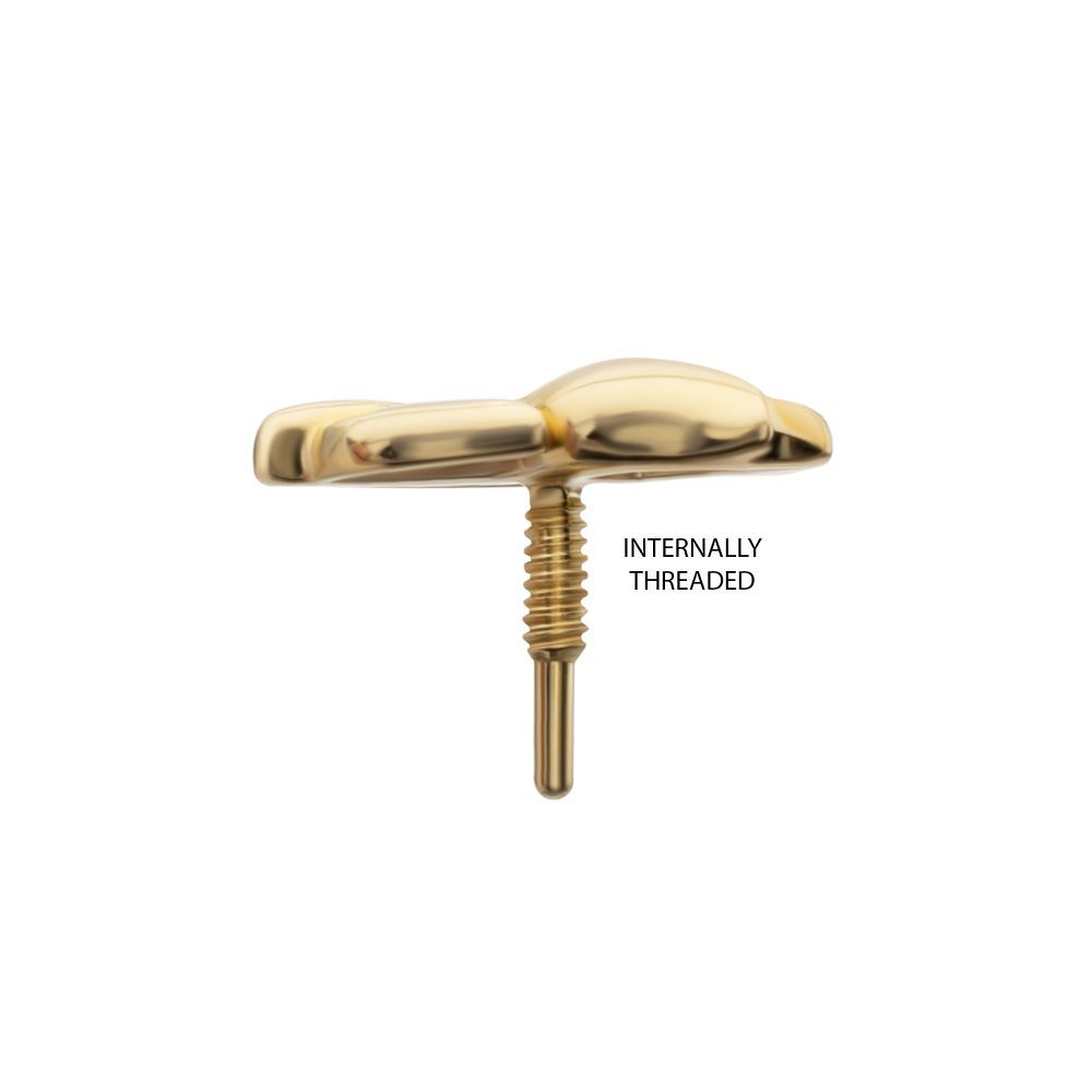 14Kt Yellow Gold M0.8 Internally Threaded Tulip Flower Top