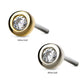 14kt Gold Threadless Bezel Set Clear CZ Top