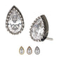 14kt Gold Threadless with Clear CZ Pear-Shaped Top