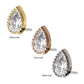 14kt Gold Threadless with Clear CZ Pear-Shaped Top