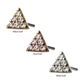14kt Gold Threadless with Prong Set Multi-Clear CZ Triangle Shape Top
