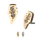 14kt Gold Threadless with Clear Gem Lightning Bolt Top