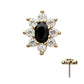 14Kt Yellow Gold Threadless "Regalia Oval" CZ Gem Flower Top