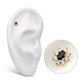 14Kt Yellow Gold Threadless "Regalia Oval" CZ Gem Flower Top