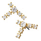 14kt Yellow Gold Capricorn Constellation Threadless Top with 4mm Center Clear CZ Gem and Five 3mm Clear CZ Side Gems