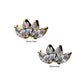 14Kt Gold Threadless with 4 Marquise Clear CZ Top