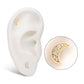 14Kt Gold Threadless Milgrain Edge Crescent Moon Top with Pave CZ Gem