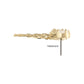14Kt Gold Threadless Triple Cluster Star CZ Gem Top with 2-Tier Chain Dangle