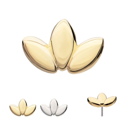 14Kt Gold Threadless Lotus Flower Top